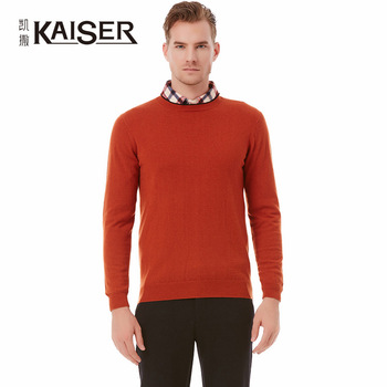 Kaiser/凯撒男装秋季新品商务休闲圆领毛衫 男士长袖纯色毛衣
