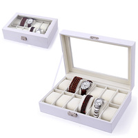 白色12格位手表盒高档手表收纳盒柜台展示箱首饰收纳盒定订制批发_250x250.jpg