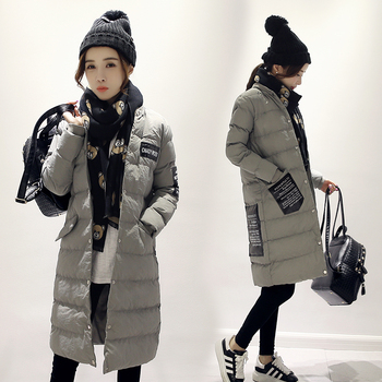 2015冬装新款女装韩版修身潮棉服棒球中长款棉衣外套配真毛领