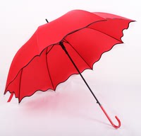 荷叶边公主伞结婚伞新娘伞晴雨两用长柄自动伞大红色雨伞特价包邮_250x250.jpg