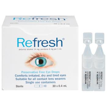 【澳洲直邮】Refresh眼药水无防腐剂30支独立包装隐形眼镜缓疲劳