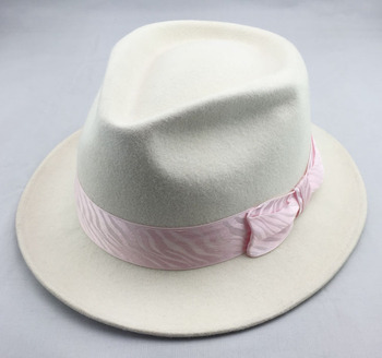 100%羊毛毡帽 纯羊毛女帽 英伦复古礼帽爵士帽日本moussy白色女帽