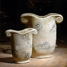 预售欧美式田园创意仿古造型陶瓷贴花多肉种植花盆花器特价优惠