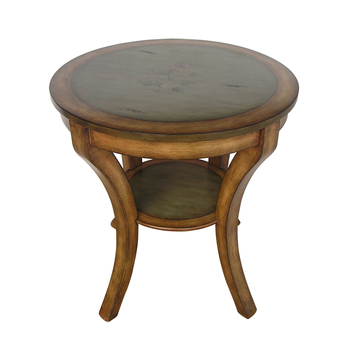 欧式 美式地中海特价圆沙发角几/边几 复古洽谈圆桌彩绘家具0161
