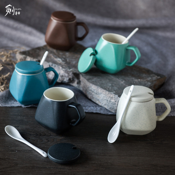 剑林创意陶瓷带盖带勺杯咖啡杯牛奶杯茶杯个性简约杯子个性杯印象