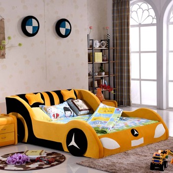 儿童床青少年创意布床1.2米男孩可拆洗布艺床1.5米女孩护栏汽车床