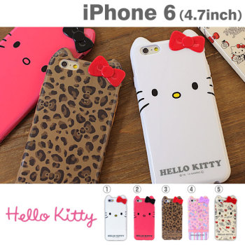 日本正版 Hello Kitty可爱蝴蝶结 TPU软面iPhone6 4.7寸 手机壳