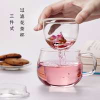 过滤花茶杯 创意带盖透明玻璃水杯子 办公家用玻璃杯 薄荷生活_250x250.jpg