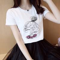 2016年夏季新款印花修身体恤韩版常规白色休闲黑色创意圆领短袖女_250x250.jpg
