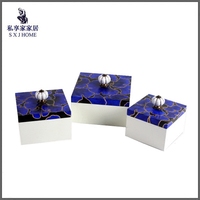 现代新古典蓝色首饰盒摆件 桌面装饰盒漆器实木收纳盒 样板间饰品_250x250.jpg