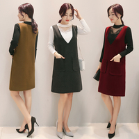 两件套时尚长袖套装新款套裙女装圆领纯色秋季修身2016韩版气质_250x250.jpg
