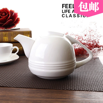 西式纯白色创意陶瓷茶壶壶酒店西餐厅咖啡壶泡茶壶花茶壶雪茄壶