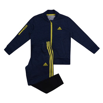 Adidas阿迪达斯新款男小童三条纹运动三件套时尚夹克套装AY4661