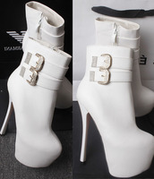 2015冬季新款超高跟鞋细跟短靴纯白色16公分夜店性感女15CM马丁靴_250x250.jpg