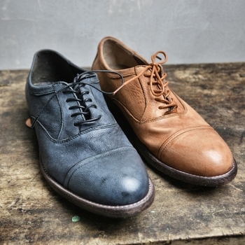 OldSaintsの23 进口植鞣牛皮男性 做旧手工固特异 复古水洗皮鞋