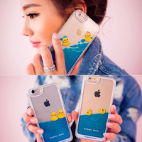韩国进口饰品液体游泳小黄鸭苹果iphone6、6plus手机保护套壳_250x250.jpg
