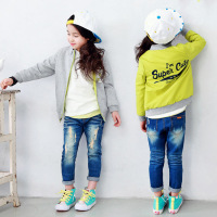 韩国东大门童装秋装新款男女童时尚两面穿夹克中性儿童拉链衫外套