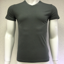 蒂斯马2016年夏装库存转季特卖V领半截袖紧身小衫纯色男士短袖T恤