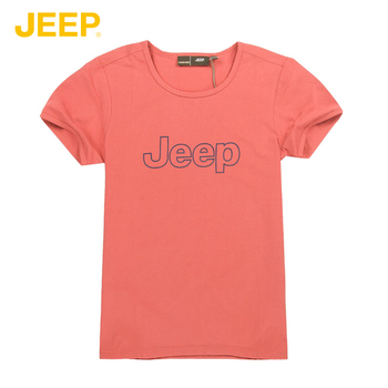 JEEP专柜正品女装夏款短袖圆领T恤JS12KT382弹性大 修身舒适