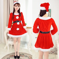 圣诞装圣诞节服装 圣诞老人cosplay服装摄影服写真长袖圣诞节裙子_250x250.jpg