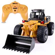 车模型充电6通无线遥控合金工程车儿童玩具车仿真推土机模型玩具
