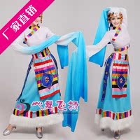 新款水秀藏族舞蹈演出服西藏少数民族舞台表演服装高原红舞台装女_250x250.jpg