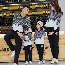 亲子装秋装2016新款韩版长袖家庭装母子母女大码纯棉卫衣套装