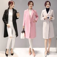 模特实拍 2016秋冬韩版新款中长款呢子大衣女 修身显瘦外套_250x250.jpg