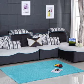 华伟超柔地毯 客厅茶几沙发卧室床边满铺毯 时尚现代纯色免洗特价
