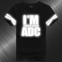 夜光反光T恤衫LOL英雄联盟男士学生夏装纯棉短袖队服ADC创意字母_250x250.jpg