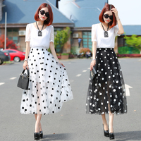 2015夏季新款韩版女装连衣裙长裙两件套短袖套装女显瘦波点套装裙_250x250.jpg
