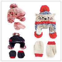 现货 英国NEXT正品 冬 女童 粉色毛球球针织帽子+手套_250x250.jpg