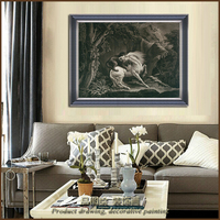 进口画芯 原版装饰画 黑白丛林斗争 狮马之争 动物的狩猎_250x250.jpg