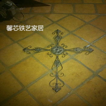 实物图宗教基督教特色耶稣古铜色黑色白色铁艺十字架壁饰壁景墙挂