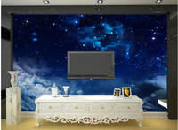 特价大型无缝壁画客厅卧室电视背景墙房顶装修壁纸夜景蓝色星空_250x250.jpg