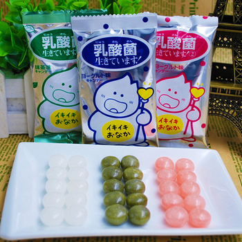 *零食新货日本含300万活性乳酸菌因子护肠胃助消化益生菌盒装