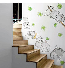 特价可爱动物仓鼠儿童房幼儿园客厅卧室墙贴纸楼梯可移除装饰壁画