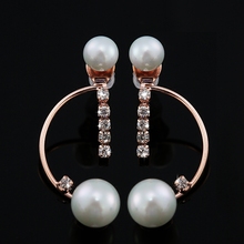 韩版新款气质双珍珠耳钉女时尚大牌同款耳环精品小饰品小礼物包邮