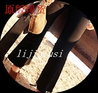 Lin Edition Limit 万年经典 显瘦显高利器黑色微喇叭毛边牛仔裤_250x250.jpg