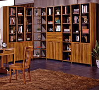 现代中式实木书柜自由组合4门5门转角书柜书架书橱置物架书房家具_250x250.jpg