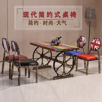 欧式餐椅子复古做旧美甲椅铁艺酒店餐桌椅圆靠背休闲椅_250x250.jpg