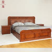 新中式双人大床实木新款西式双人床配床头柜老榆木复雅家具定制_250x250.jpg