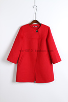 ZA/RA/2017年春新款女装羊绒大衣红色圆领斗篷式毛呢外套7522/048_250x250.jpg