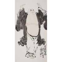 四尺竖幅客厅山水墨画中国画人物酒店书法字画茶楼茶文化纯手绘