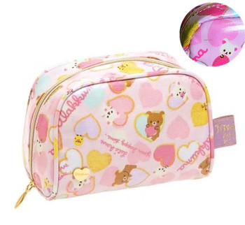 日本正版san-x轻松熊防水零钱包收纳包可爱卡通拉链女包大容量