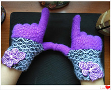 新款加绒保暖儿童五指手套中大女童兔毛纯色精品分指中小学生手套