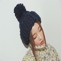 韩国球球针织帽秋冬天加厚保暖护耳帽子女韩版新款纯色粗毛线帽_250x250.jpg