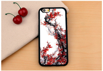 中国风创意国画牡丹iPhone7全包手机壳苹果6plus软硅胶保护套梅花