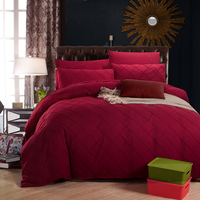 眠格家纺  菱格纯色磨毛四件套简约素色床上用品1.5/1.8床单被套_250x250.jpg
