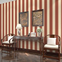 暗红色条纹壁纸 米色浅灰色客厅书房沙发背景防水墙纸咖啡色特价_250x250.jpg